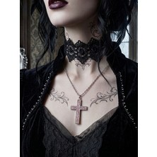 Feronnucci Unisex Haç Kolye Çelik Zincir  Minimal Cross Necklace