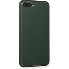 iPhone 7 Plus Kılıf Coco Deri Silikon Kapak - Yeşil