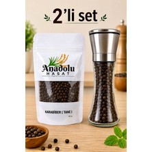 Anadolu Hasat 2li Karabiber Seti- Tane Karabiber 100GR-200GR Seramik Karabiber Değirmeni