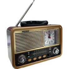 Rose SP-607 Usb-Sd-Fm-Bluetooth Destekli Şarjlı Nostaljik Retro Radyo