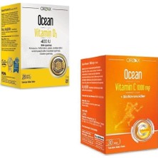 Ocean Vitamin D3 400 Iu Sprey 20 ml + Ocean Vitamin C 1000 Mg 30 Tablet