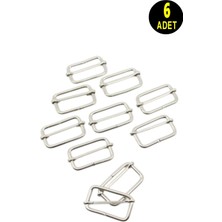 Usin 6 Adet 2 cm Lik Metal Gümüş Çanta Sapı Kemer Dar Kolon Kumaş Boy Ayar Tokası Klipsi
