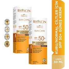 Bioxcin Sun Care SPF 50+ Kuru ve Normal Ciltler İçin Yüksek Korumalı Güneş Kremi 2 x 50 ml