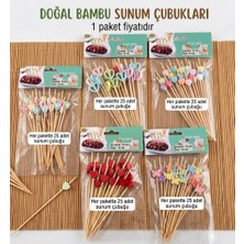 Berina Home Bambu Kokteyl Çubuğu Kürdanı Kanepe Çubuğu Kürdanı Ikram Çubuğu 12 cm 1 Paket (25 Adet) En Büyük Boy Doğum Günü Süsü Parti Süsü