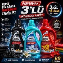 Powermax Beyazlar Siyahlar ve Renkliler Için Sıvı Çamaşır Deterjanı Seti 3 x 2 Lt Toplam 6 Lt