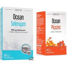 Orzax Ocean Selenyum 200 Mcg 60 Tablet + Ocean Picozinc Çinko Pikolinat 30 Tablet
