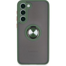 Artcrelier Galaxy S23 Plus Kılıf Montreal Yüzüklü Silikon Kapak - Yeşil