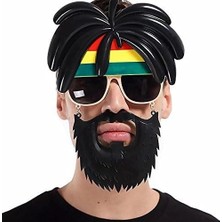 Ata Store Rasta Peruklu Rasta Sakallı Bob Marley Bıyıklı Parti Gözlüğü 27X18 cm