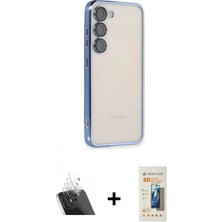 Marsilyan™- Galaxy S23 Plus Kılıf Vadi Minimal - Siyah 6d Mat Seramik Hayalet Nano Ekran Koruyucu + Şeffaf Kamera Lens Koruma Cam