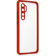 Artcrelier Mi Note 10 Lite Kılıf Miami Şeffaf Silikon - Kırmızı