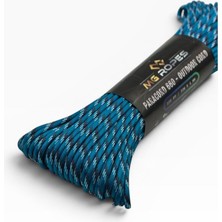Mg Ropes Bileklik ve Outdoor Polyester Paracord Ip 4 mm 660 Lb 30 Metre Mavi Bordo Beyaz (10 Çekirdek)
