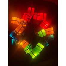 Ata Store 4 Metre 20 LED Pilli 2 Kademeli Hediye Kutusu Yılbaşı Ağacı Süsü LED Işık Mz-2