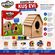 Wibo Art Ahşap Kuş Evi Maketi Boyama Seti Kendin Yap Dıy Hobi ve Sanat Kiti