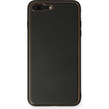 Artcrelier iPhone 7 Plus Kılıf Coco Deri Silikon Kapak - Siyah