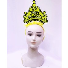 Ata Store Happy Birthday Neon Sarı Renk Doğum Günü Tacı 24X15 cm