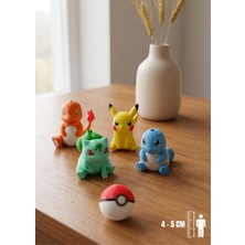 You Toys Pokemon 5li Set.pikachu+Charmander+Squirtle+Bulbasaur+Poke Topu Figür Oyuncak