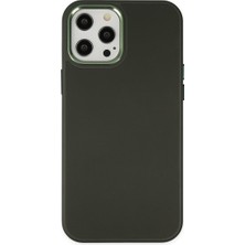 Artcrelier iPhone 12 Pro Max Kılıf Asya Deri Silikon - Koyu Yeşil