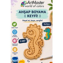 ArtMaster Ahşap Boyama Deniz Atı 12 Adet 10X15CM Boyama Deniz Figürü Etkinlik Çoçuk Gelişim Motor Beceri Kreş Anasınıfı