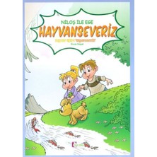 Mabelme Store Niloş Ile Ege - Hayvan Severiz 35*50 Kuşe Kağıt - Renkli Hikaye