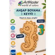 ArtMaster Ahşap Boyama Deniz Atı 24 Adet 10X15CM Boyama Deniz Figürü Etkinlik Çoçuk Gelişim Motor Beceri Kreş Anasınıfı