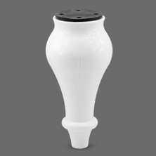 ESBH Lüks Dekoratif Mobilya Ayağı 18 cm Beyaz Plastik Klasik Tasarım Dolap Koltuk Baza Ayağı