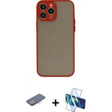 Pileli Store Pilelistore™ iPhone 13 Pro Kılıf Ahenk Çizgi Serisi - Siyah 3D Antistatik Seramik Nano Ekran Koruyucu + Renkli Kamera Lens Koruma Cam - Pe