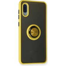 Colezium Galaxy A02 Kılıf Montreal Yüzüklü  Kapak - Sarı