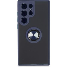 Artcrelier Galaxy S23 Ultra Kılıf Montreal Yüzüklü Silikon Kapak - Lacivert