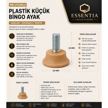 ESBH M8 Uyumlu Plastik Küçük Bingo Ayak Vizon Renk 4 Adet