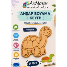 ArtMaster Ahşap Boyama Deniz Kablumbağası 24 Adet 10X15CM Boyama Deniz Figürü Etkinlik Çoçuk Gelişim Motor Beceri Kreş Anasınıfı