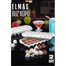 Elektronikçim Buz Kalıbı Elmas Içecek Buz Kalıbı - Mutfak Buz Kalıbı Kolay Çıkarılır Buz Kalıbı 2 Ad