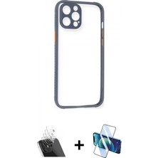 Pileli Store Pilelistore™ iPhone 12 Pro Kılıf Nova Asil Özel Seri - Siyah 3D Antistatik Seramik Nano Ekran Koruyucu + Kamera Lens Koruma Cam - Sf