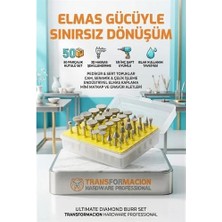 Elektronikçim 50 Parça Elmas Uçlu Döner Törpü ve Freze Seti - Pedikür Nasır, Topuk, Cam ve Taş Işleme U�