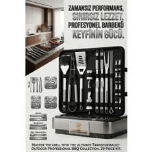 Elektronikçim Profesyonel Barbekü Seti 29 Parça Çantalı - Paslanmaz Çelik Mangal Aletleri Bıçak Tirbuşon 7