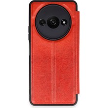 Mudanis Xiaomi Redmi A3 4g Kılıf Flip Cover - Kırmızı