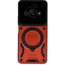 Mudanis Xiaomi Poco C61 Kılıf Joy Lens Standlı Kapak - Kırmızı
