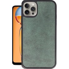 Mudanis Apple Iphone 14 Pro Max Kılıf Aras Deri Kapak - Koyu Yeşil