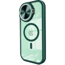 Mudanis Apple Iphone 14 Pro Max Kılıf Teleskop Lens Magsafe Silikon Kapak - Koyu Yeşil