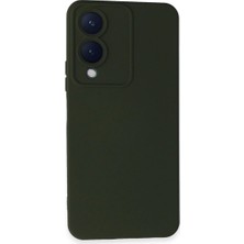 Mudanis Vivo Y17S Kılıf Nano Içi Kadife Silikon - Koyu Yeşil