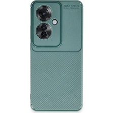 Mudanis Oppo Reno 11F Kılıf Auto Focus Karbon Kapak - Koyu Yeşil