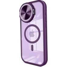 Mudanis Apple Iphone 15 Pro Max Kılıf Teleskop Lens Magsafe Silikon Kapak - Derin Mor