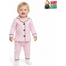 Baby Kids Colors Kız Çizgili Alt Üst Pijama Takımı