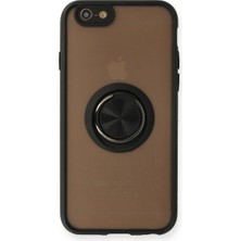 Mudanis Apple Iphone 6 Kılıf Montreal Yüzüklü Silikon Kapak - Siyah