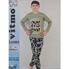 Baby Kids Colors Baskılı Erkek Pijama Takımı Uzun Kol