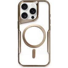 Mudanis Apple Iphone 15 Pro Kılıf Boyi Magsafe Silikon Kapak - Kahverengi