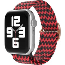 Mudanis Apple Watch 38MM  Kordon (Saat Değildir) - Zigzag Kırmızı-Siyah