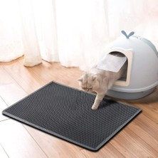 melby Elekli Kedi Tuvalet Önü Paspas Çift Katmanlı Kolay Temizlik Pati Temizleyici 45*60 cm
