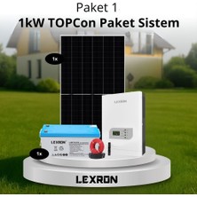Lexron "1kw Jel Akülü Solar Paket Sistem (Paket 1) "