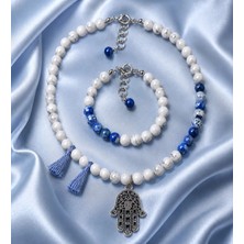 Asteria Elite Havlit Akik Huzur ve Iletişim Kolye Bileklik Seti