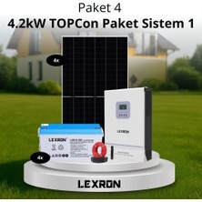 Lexron 4.2kw Jel Akülü Solar Paket Sistem 1 (Paket 4)